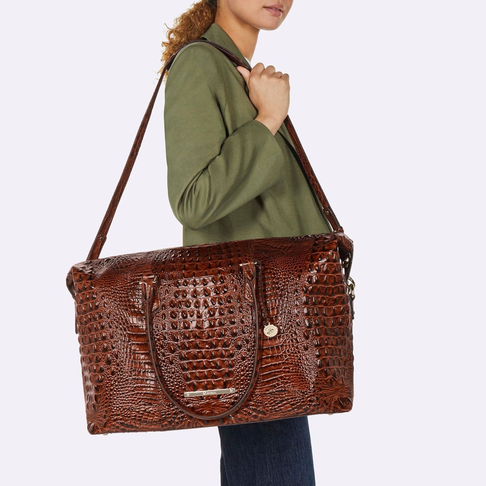 Brahmin Dux Weekender Leather Travel Bag - Black Melbourne