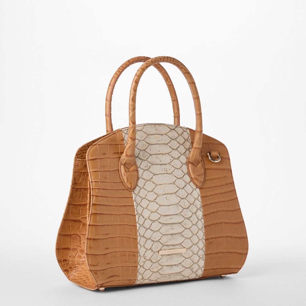 Brahmin Rosetta Leather Satchel - Multi Castalia