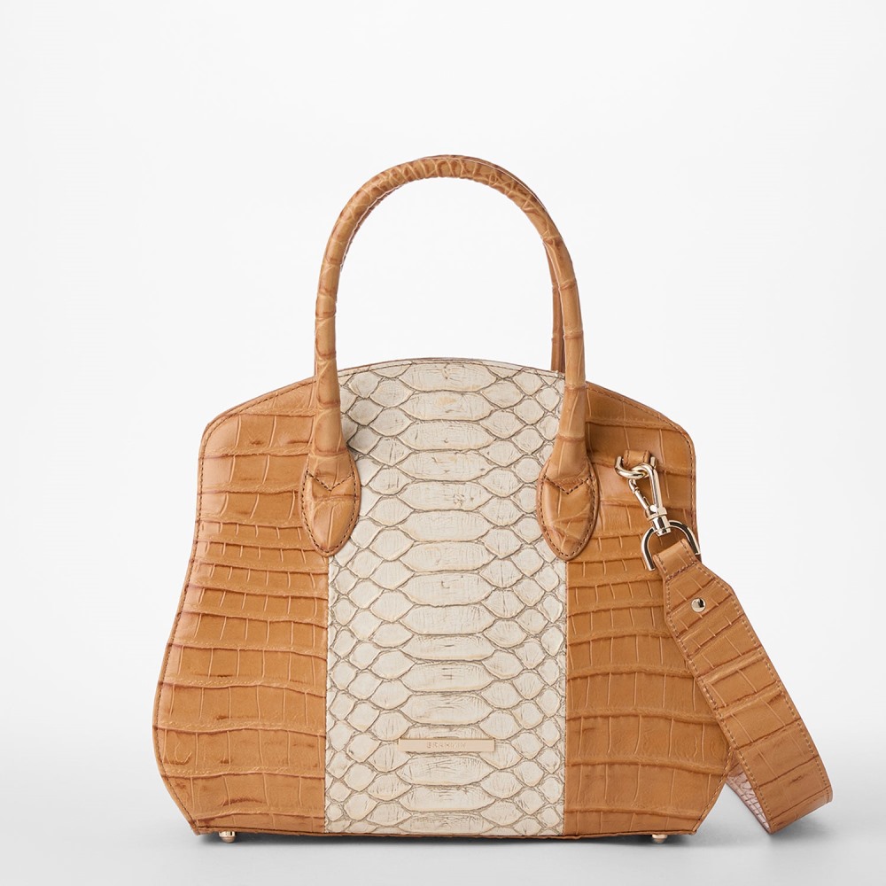 Brahmin Rosetta Leather Satchel - Multi Castalia