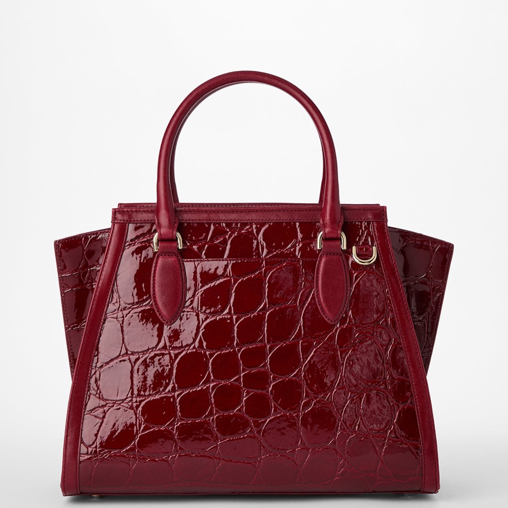 Brahmin Priscilla Leather Satchel - Red Claudine