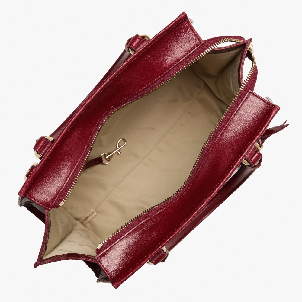 Brahmin Priscilla Leather Satchel - Red Claudine
