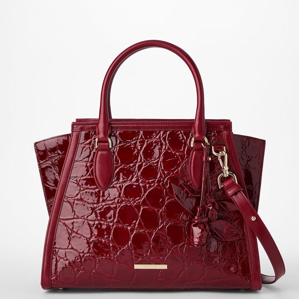 Brahmin Priscilla Leather Satchel - Red Claudine