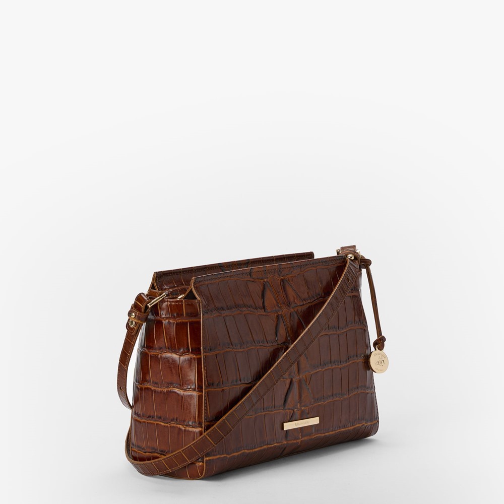 Brahmin Hillary Leather Crossbody - Chestnut Marana