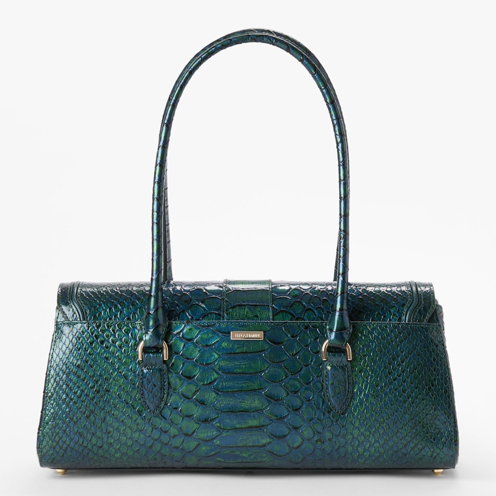 Brahmin Dayan Leather Satchel - Evergreen Kalopsia
