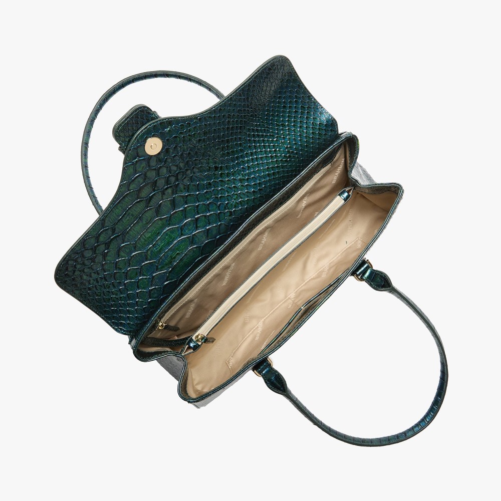 Brahmin Dayan Leather Satchel - Evergreen Kalopsia