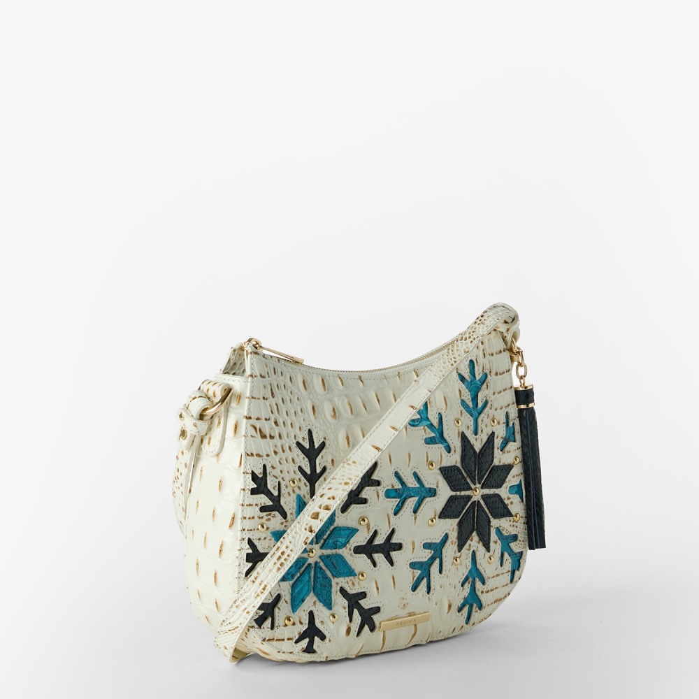 Brahmin Shayna Leather Crossbody - Snowball Snowdrift