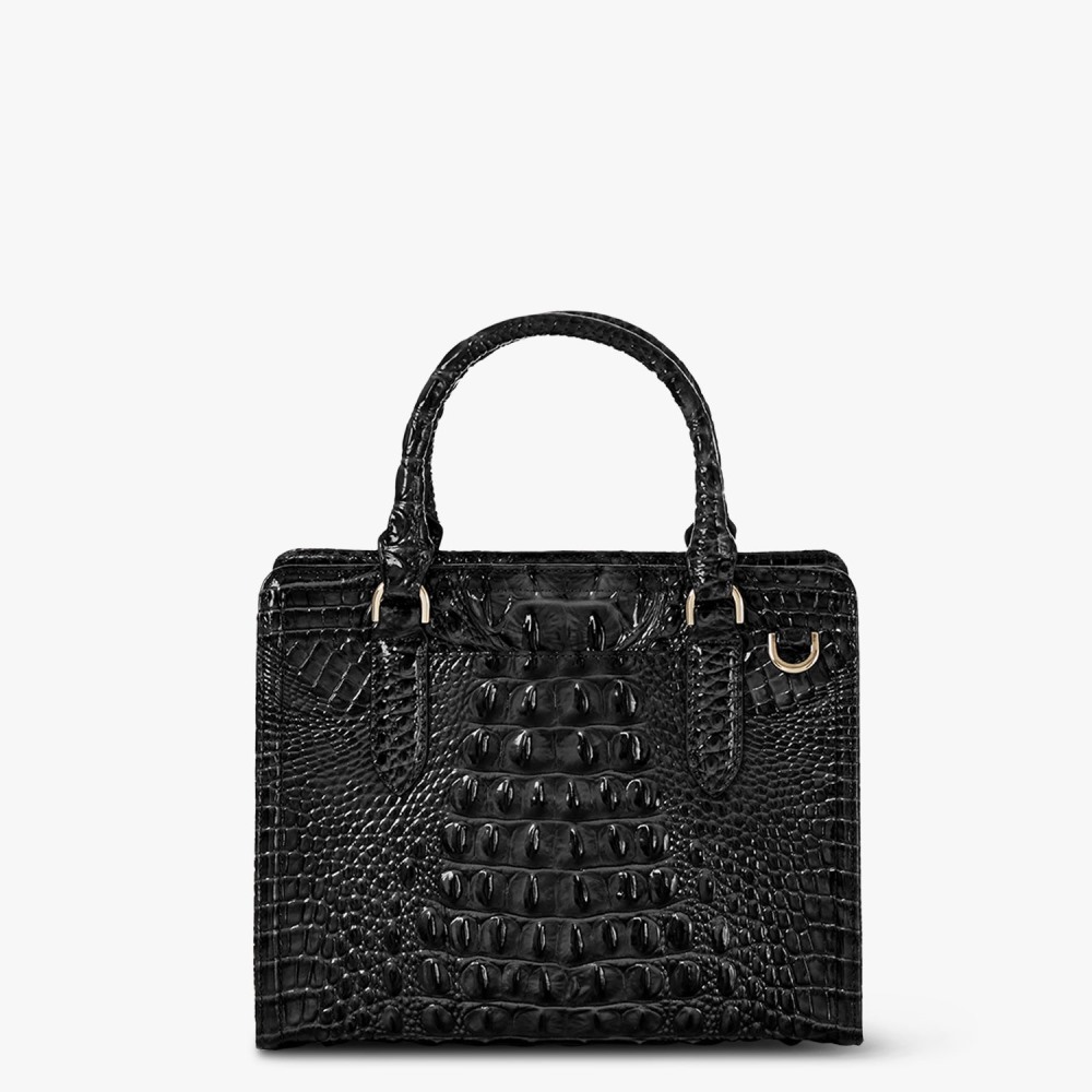 Brahmin Cami Leather Satchel - Black Melbourne