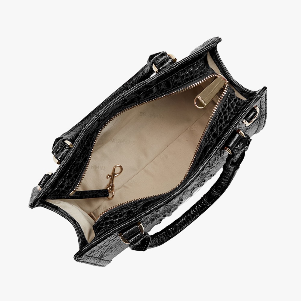 Brahmin Cami Leather Satchel - Black Melbourne