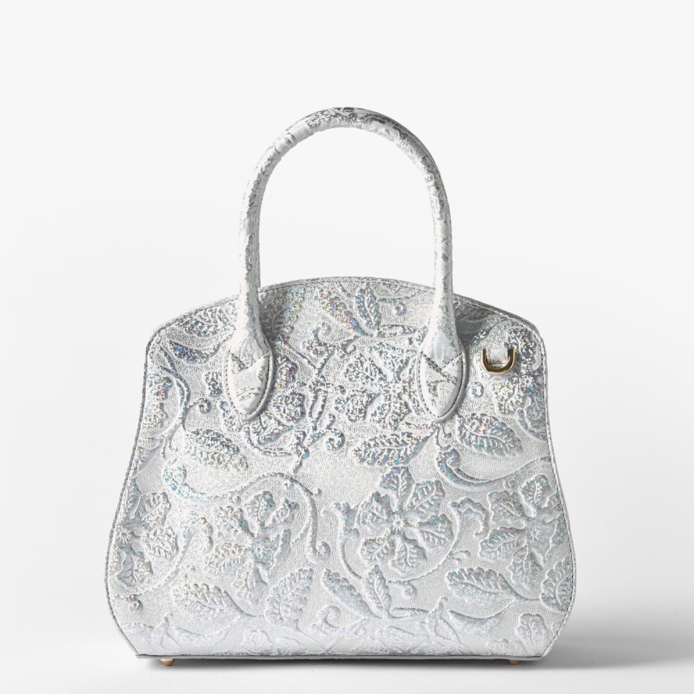 Brahmin Rosetta Leather Satchel - Chrome Estonia