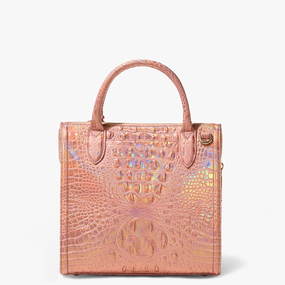 Brahmin Small Caroline Leather Satchel - Rose Gold Melbourne
