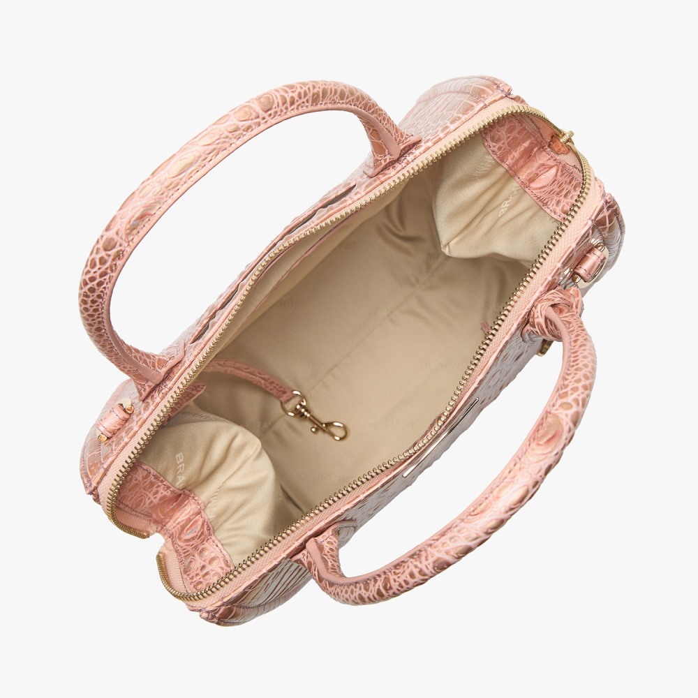 Brahmin Small Caroline Leather Satchel - Rose Gold Melbourne