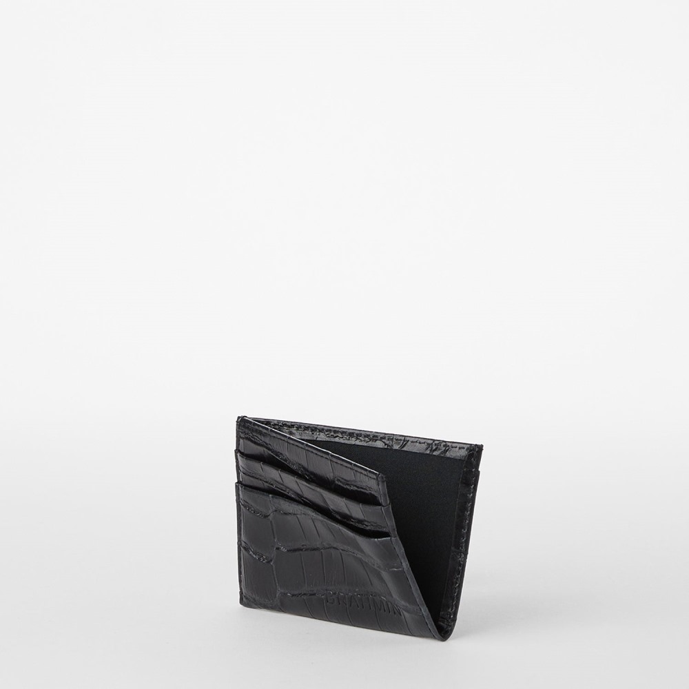 Brahmin Charlie Leather Card Case - Black Baypoint