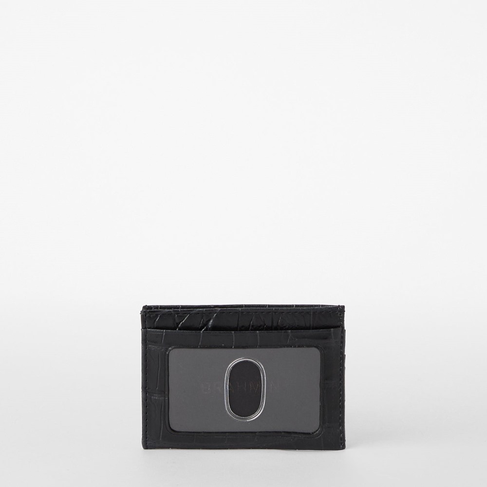 Brahmin Charlie Leather Card Case - Black Baypoint