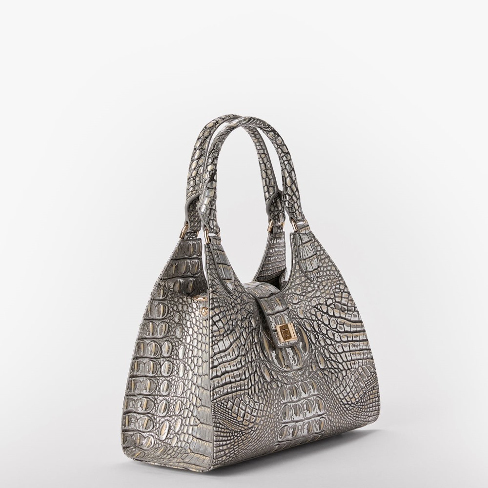 Brahmin Adrian Leather Satchel - Chrome Melbourne