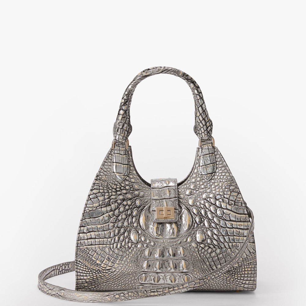 Brahmin Adrian Leather Satchel - Chrome Melbourne