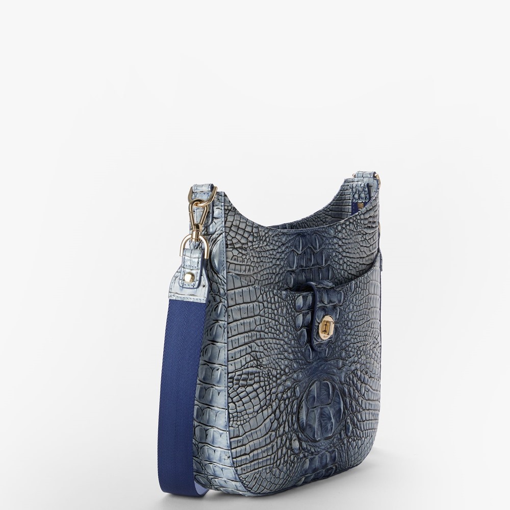 Brahmin Leia Leather Crossbody - Bellbottom Blue Ombre Melbourne
