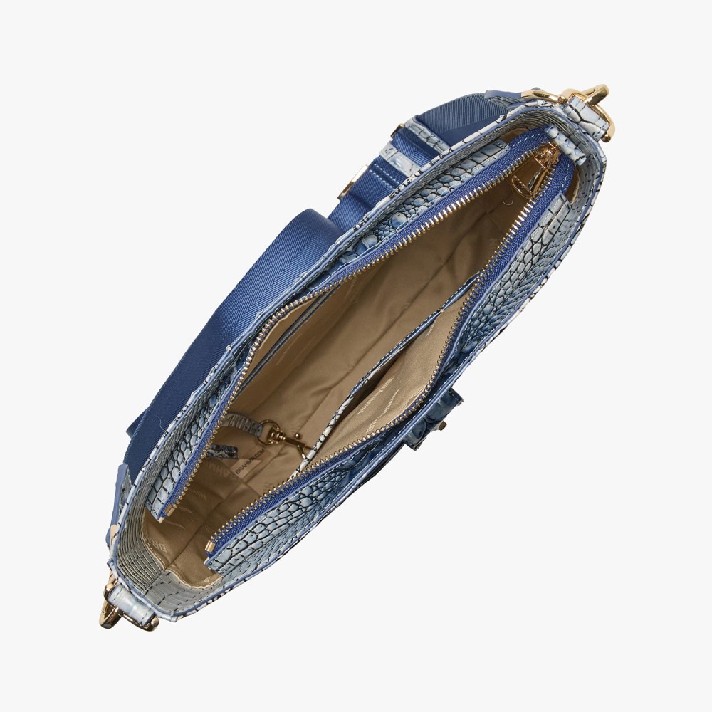 Brahmin Leia Leather Crossbody - Bellbottom Blue Ombre Melbourne