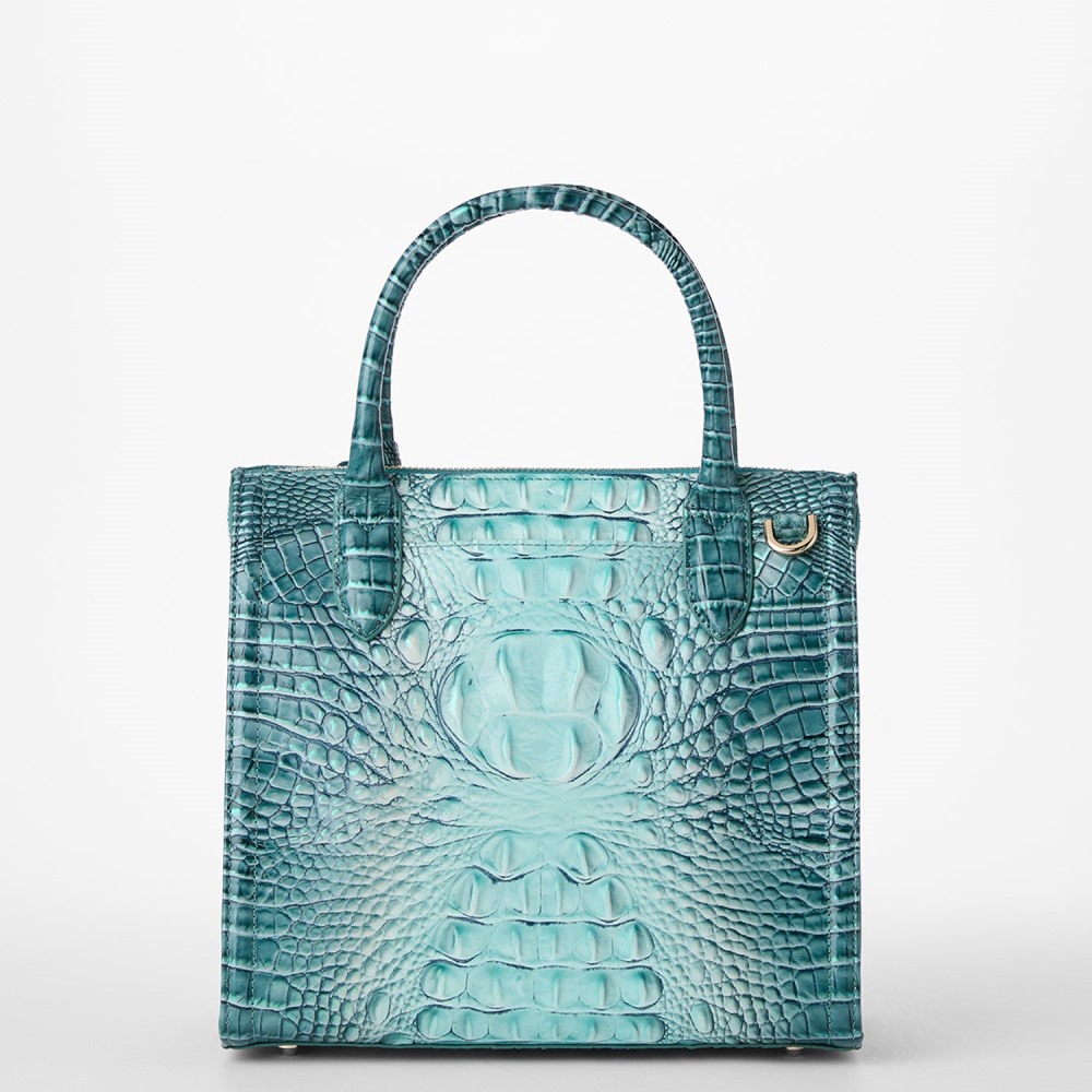 Brahmin Small Caroline Leather Satchel - Spearmint Ombre Melbourne