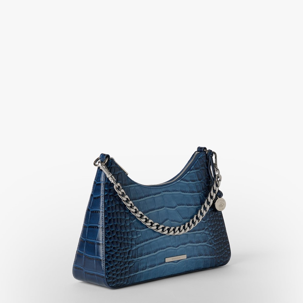 Brahmin Mod Esme Leather Shoulder Bag - Heavenly Blue Lumeria