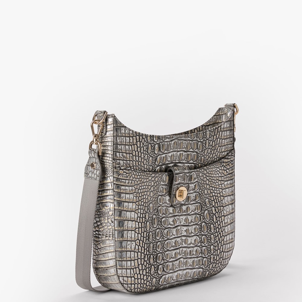 Brahmin Leia Leather Crossbody - Chrome Melbourne