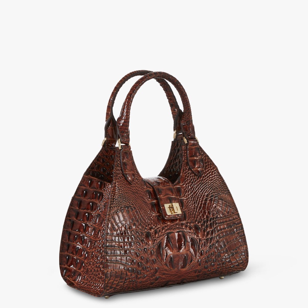 Brahmin Adrian Leather Satchel - Pecan Melbourne
