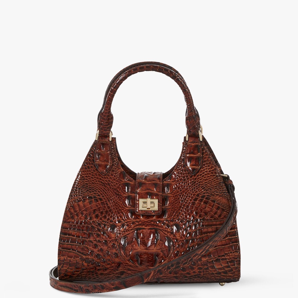 Brahmin Adrian Leather Satchel - Pecan Melbourne