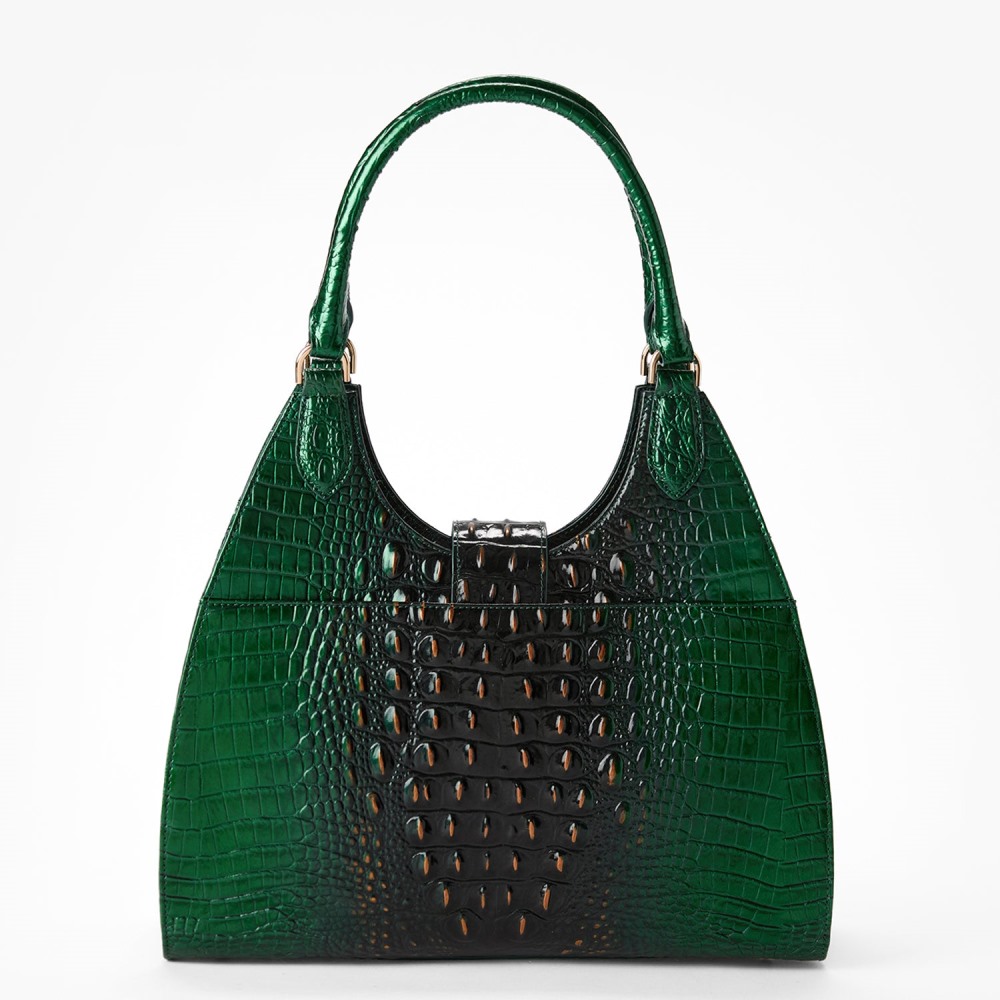 Brahmin Large Adrian Leather Satchel - Evergreen Ombre
