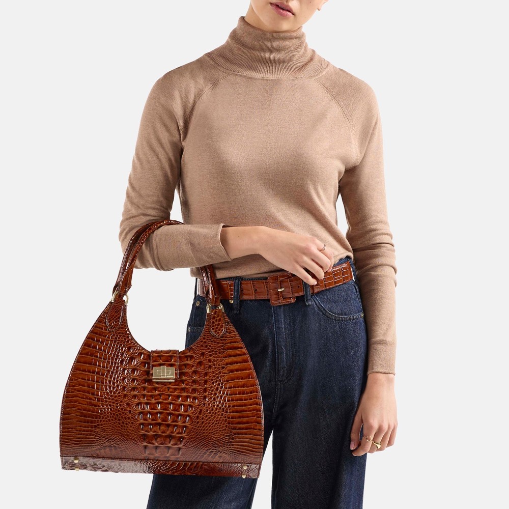 Brahmin Large Adrian Leather Satchel - Evergreen Ombre