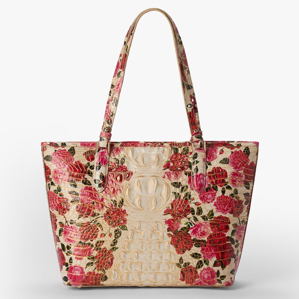 Brahmin Medium Asher Leather Tote - Romantic Roses Ombre Melbourne
