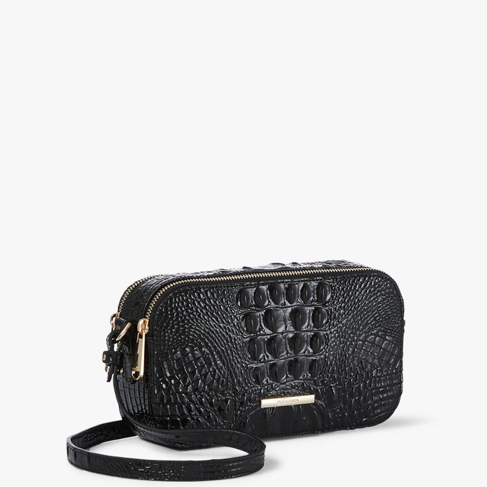 Brahmin Danica Leather Crossbody - Black Melbourne
