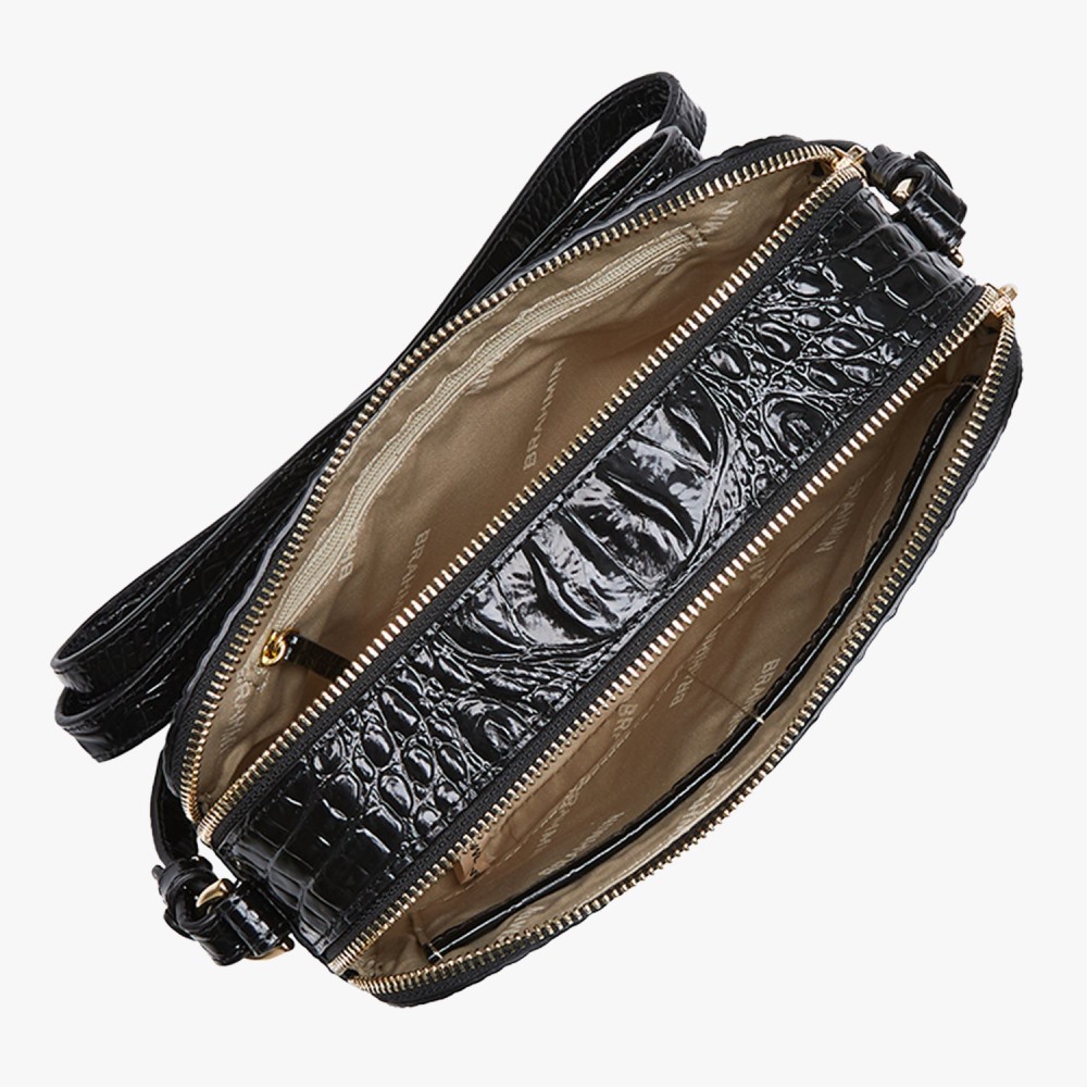 Brahmin Danica Leather Crossbody - Black Melbourne