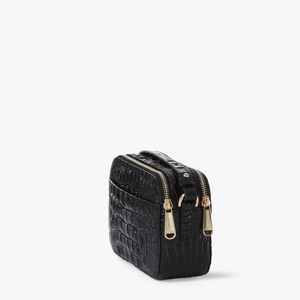 Brahmin Danica Leather Crossbody - Black Melbourne