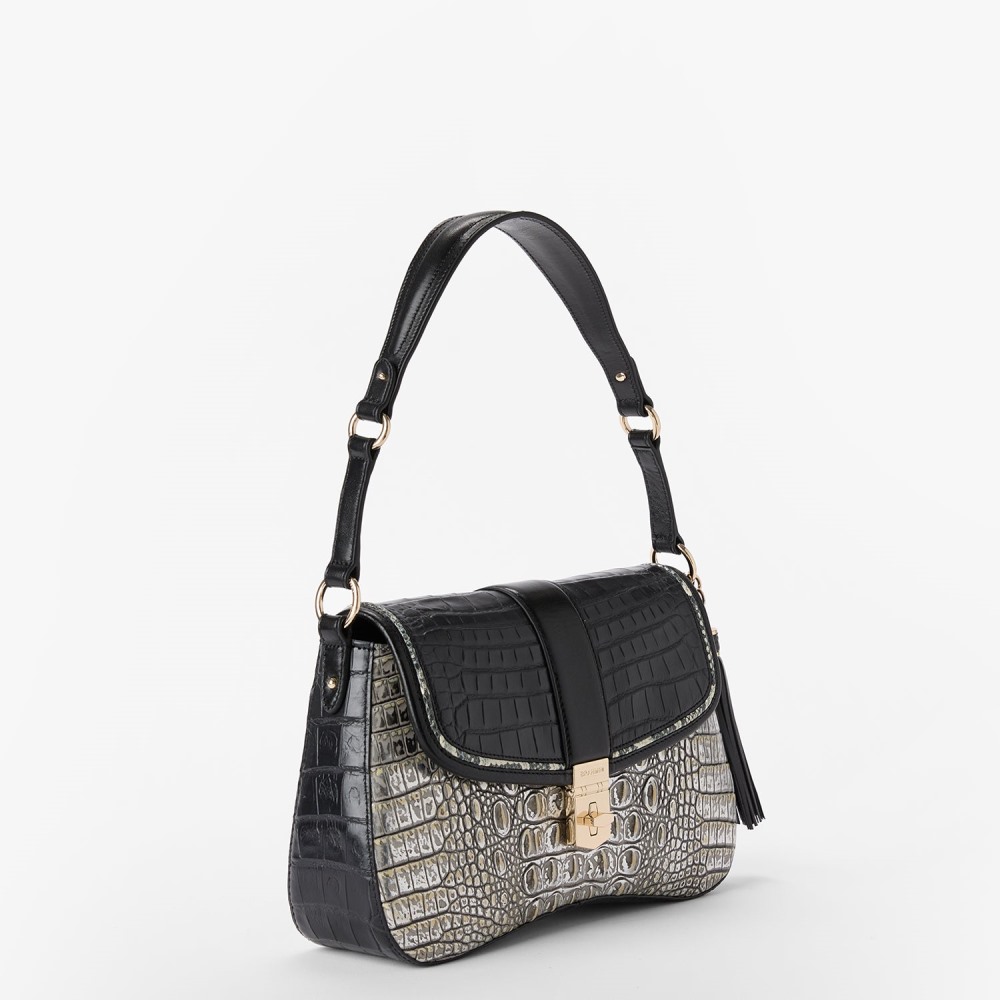 Brahmin Nerida Leather Shoulder Bag - Chrome Azurine