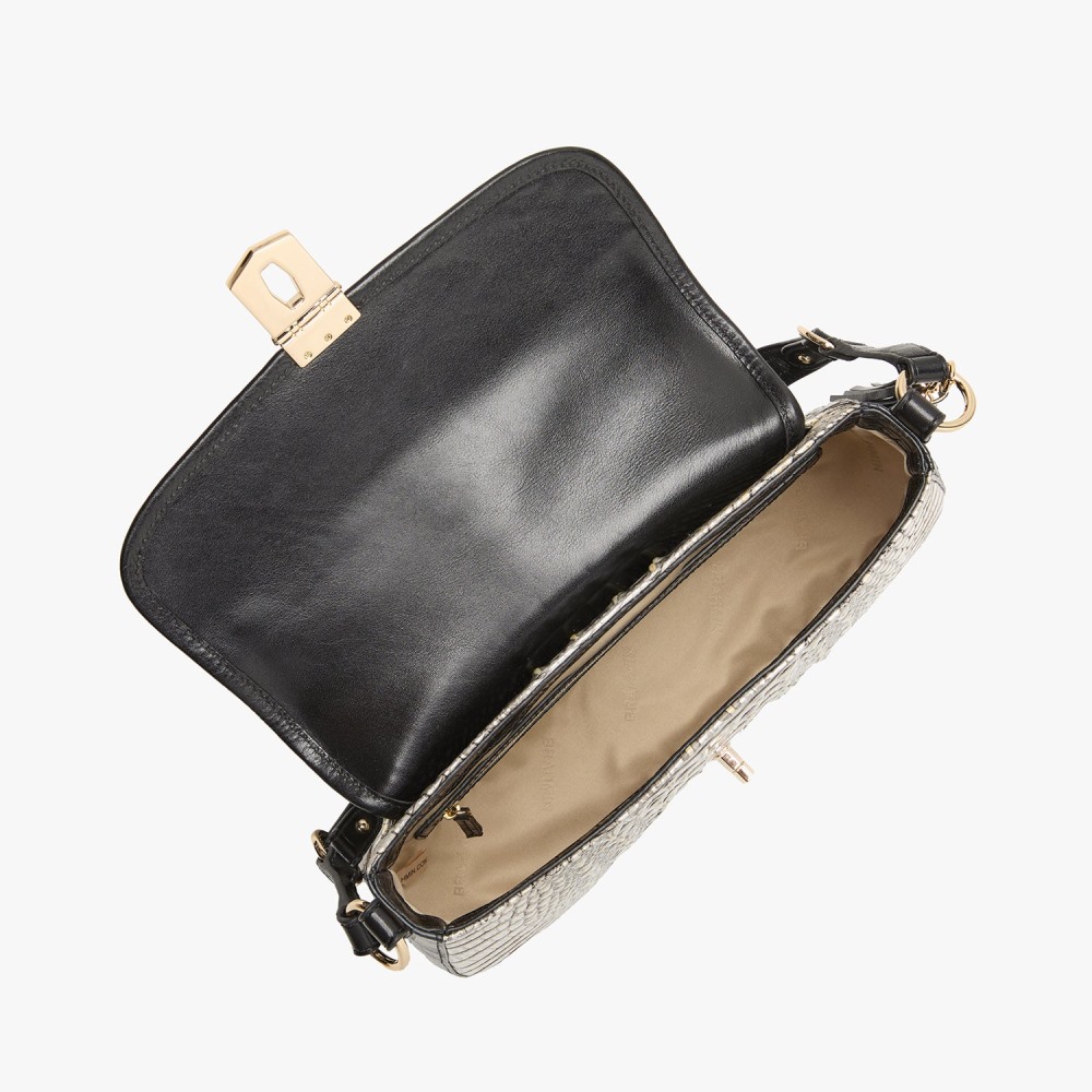 Brahmin Nerida Leather Shoulder Bag - Chrome Azurine