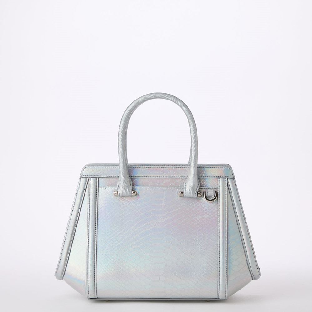 Brahmin Small Arden Leather Satchel - Silver Silverleaf