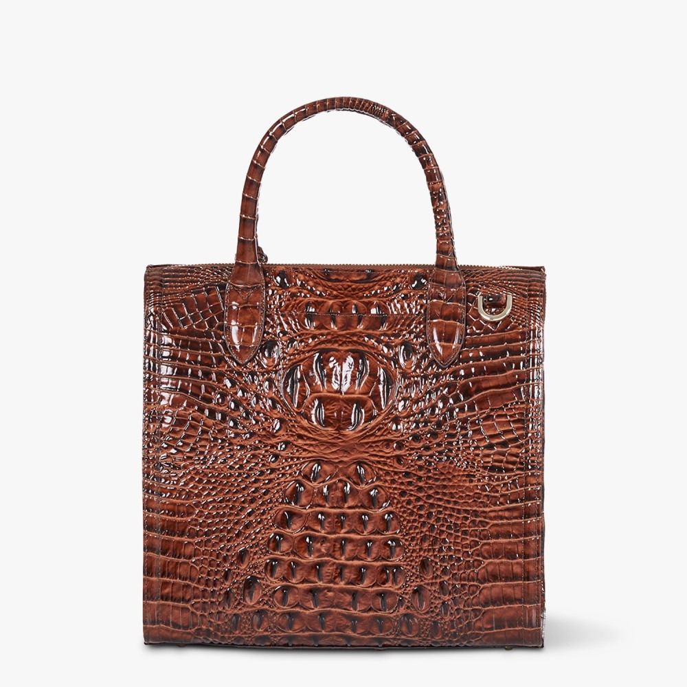 Brahmin Caroline Leather Satchel - Pecan Melbourne
