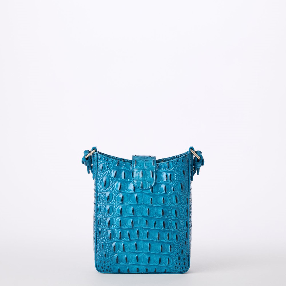 Brahmin Marley Leather Crossbody - Vibrant Azure