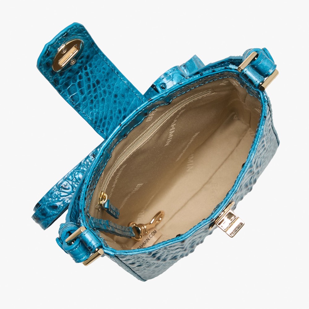 Brahmin Marley Leather Crossbody - Vibrant Azure