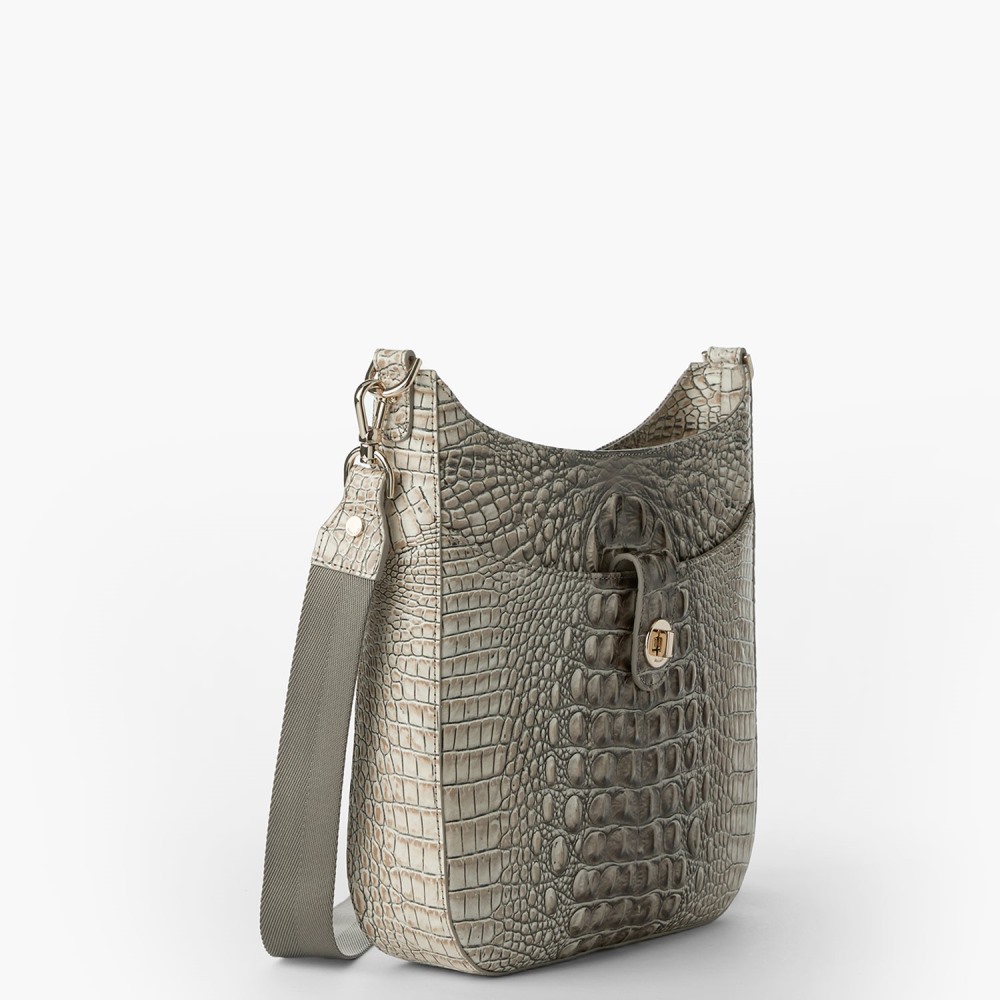 Brahmin Leia Leather Crossbody - Timeless Taupe Ombre Melbourne