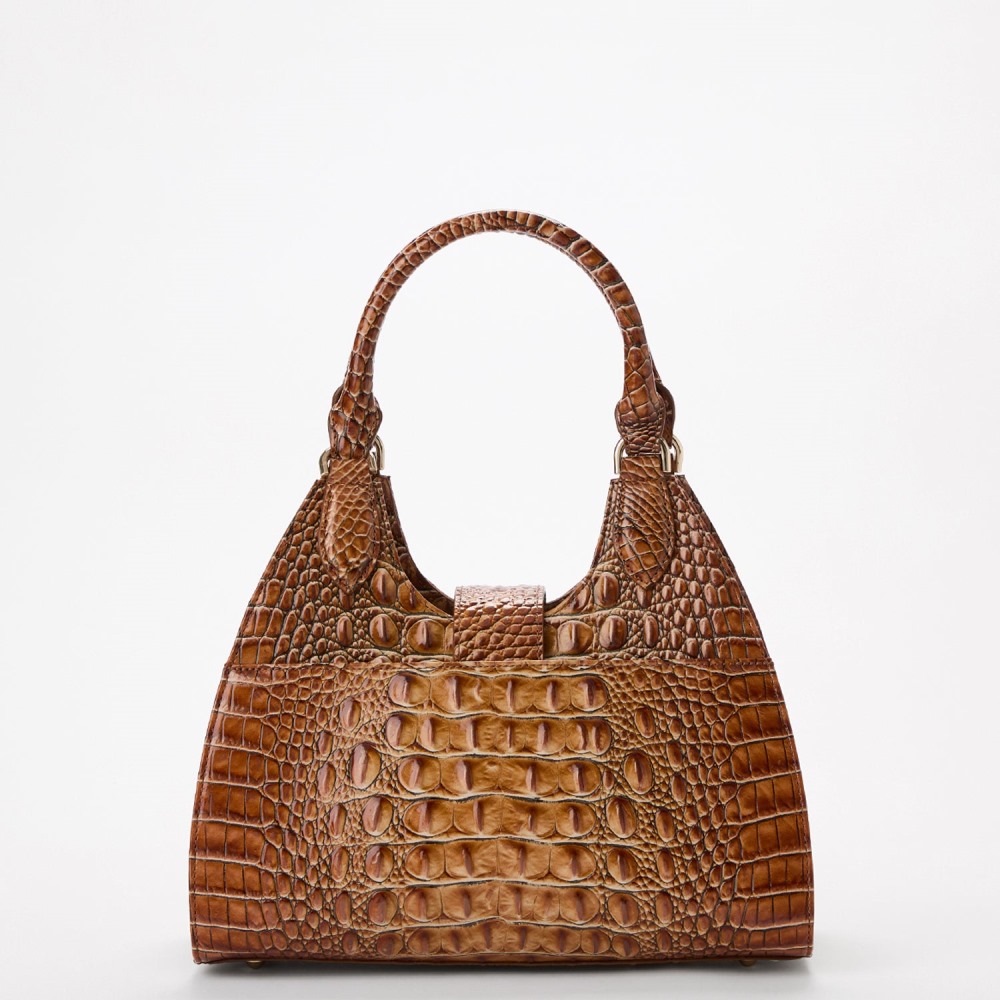 Brahmin Adrian Leather Satchel - Luggage Brown Melbourne