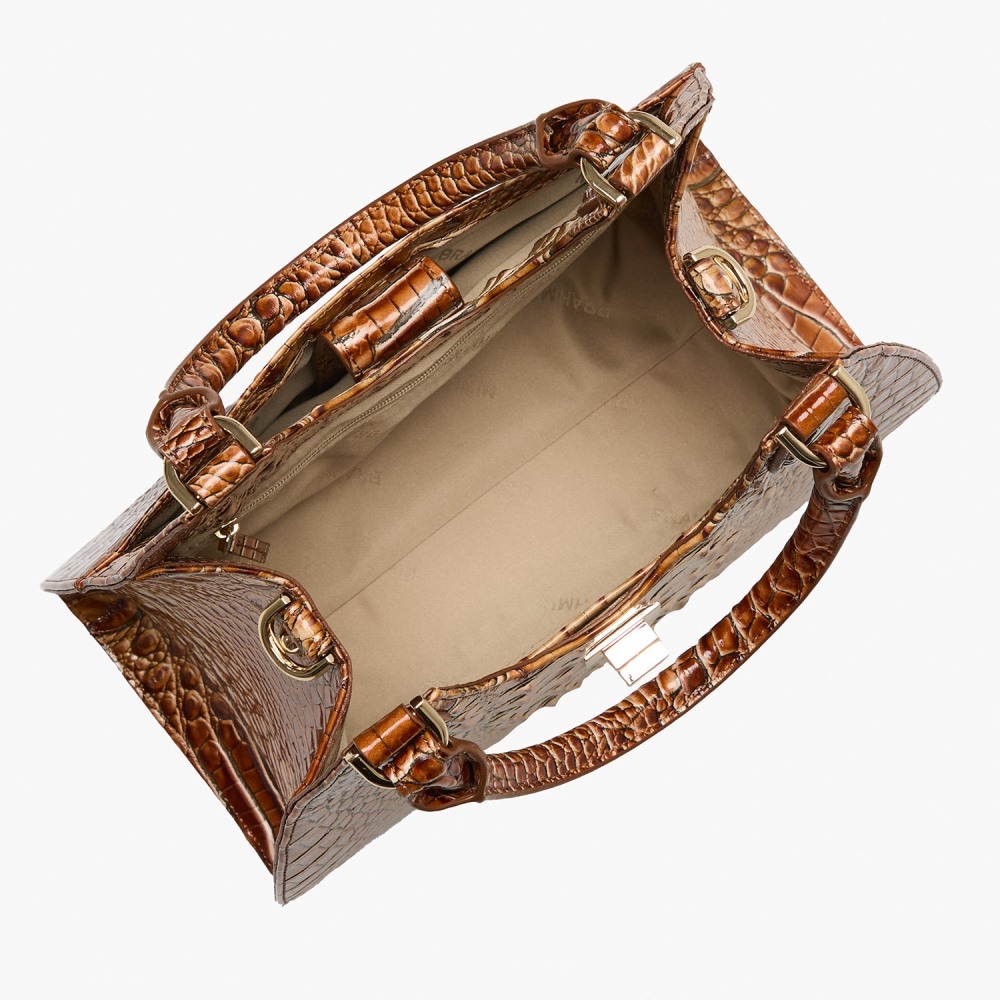 Brahmin Adrian Leather Satchel - Luggage Brown Melbourne