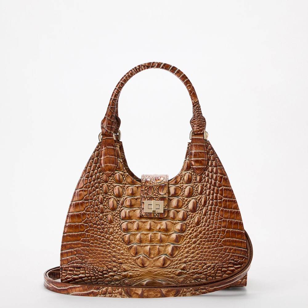 Brahmin Adrian Leather Satchel - Luggage Brown Melbourne