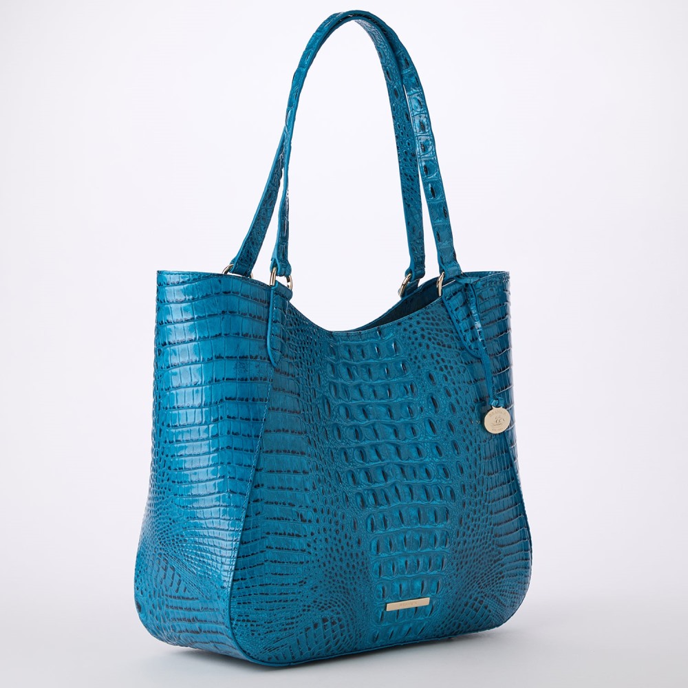 Brahmin Aliza Leather Tote - Vibrant Azure