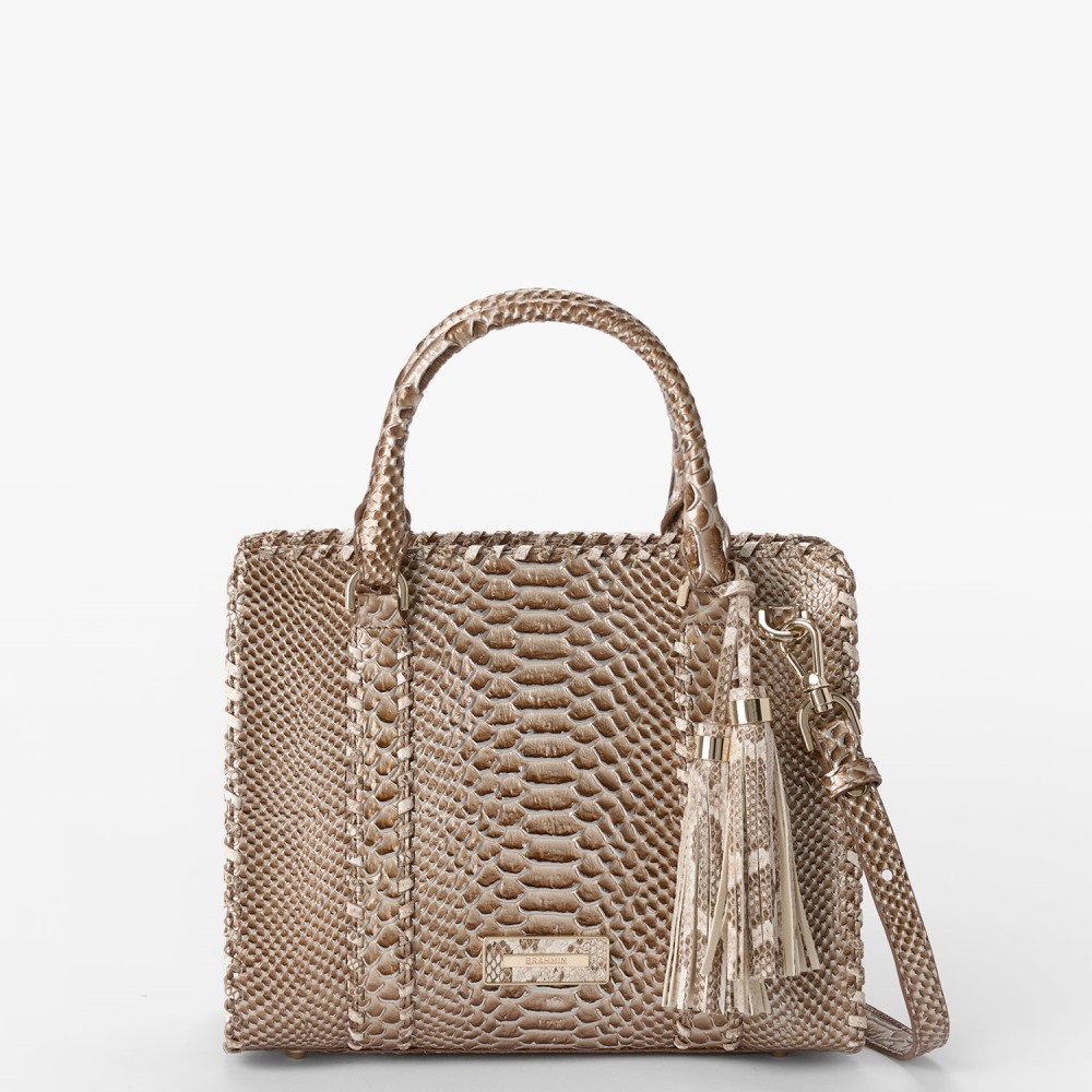 Brahmin Cami Leather Satchel - Timeless Taupe Gisela