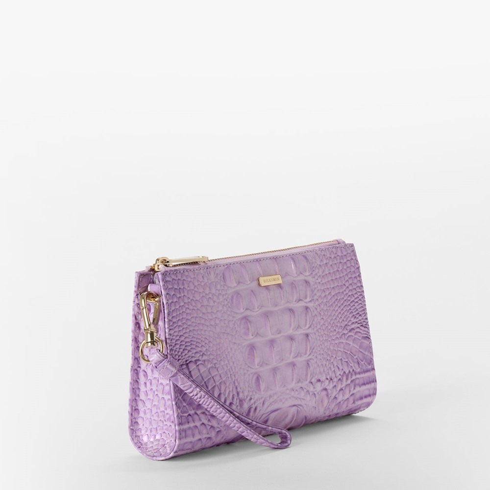 Brahmin Daisy Leather Wristlet - Gentle Lavender Melbourne