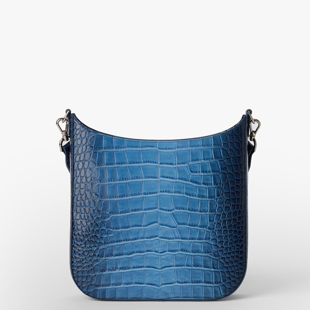 Brahmin Leia Leather Crossbody - Heavenly Blue Lumeria