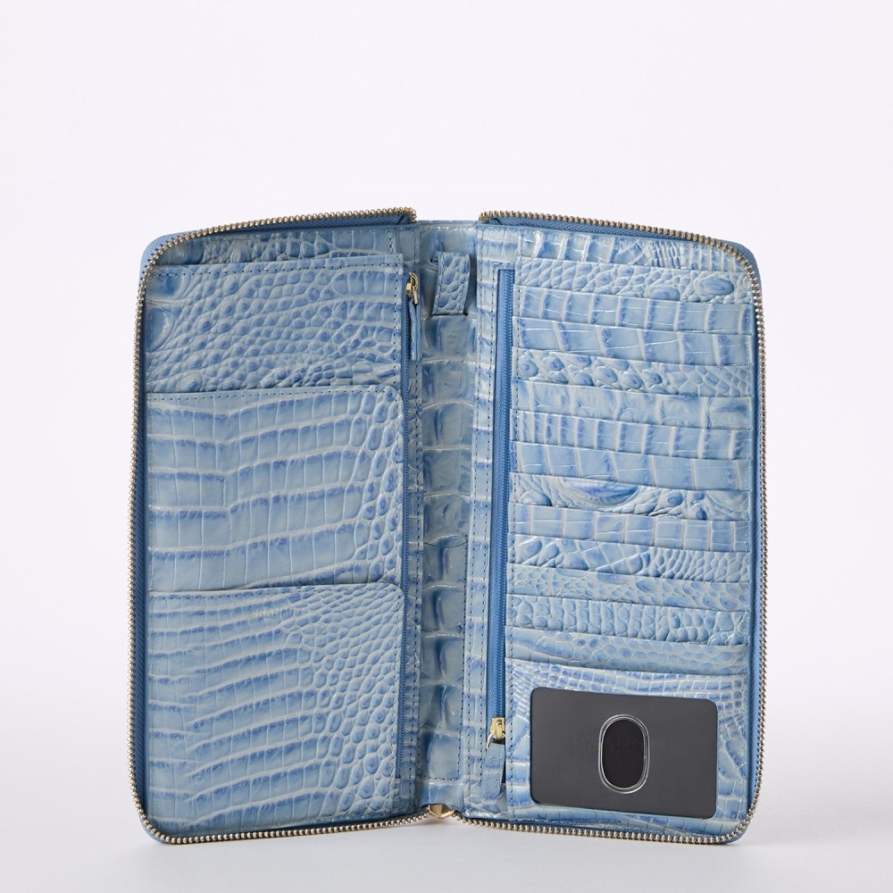 Brahmin Skyler Leather Clutch - Heavenly Blue Melbourne
