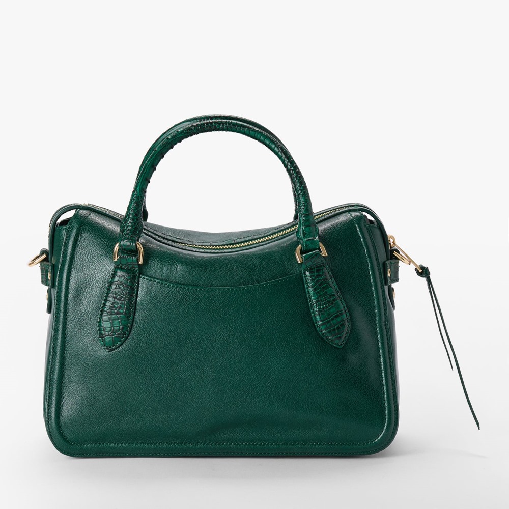 Brahmin Micaela Leather Satchel - Green Jupiter