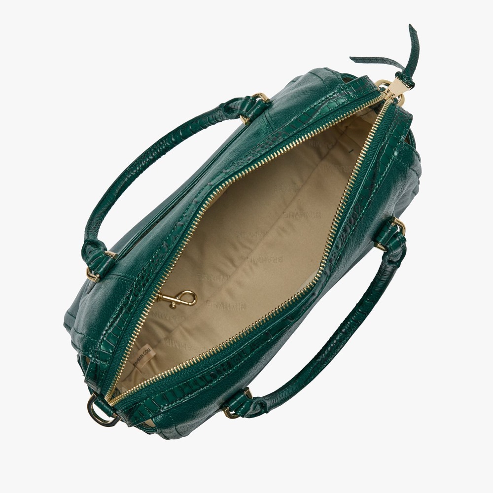 Brahmin Micaela Leather Satchel - Green Jupiter