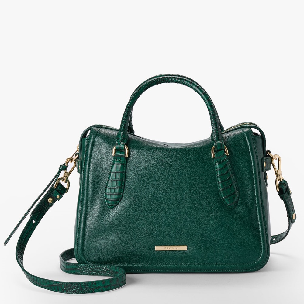 Brahmin Micaela Leather Satchel - Green Jupiter